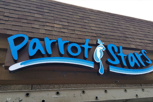 Neonarts parrot stars illuminated logo in white for logo