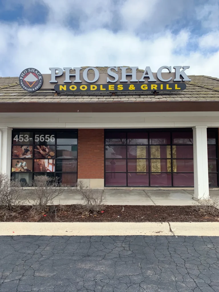 Neonarts pho shack channel letter sign in white for sign