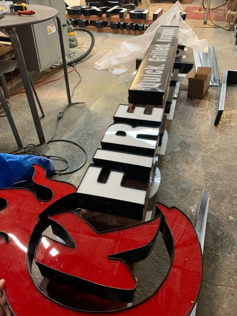 restaurant channel letters fabrication neon sign by NeonArts