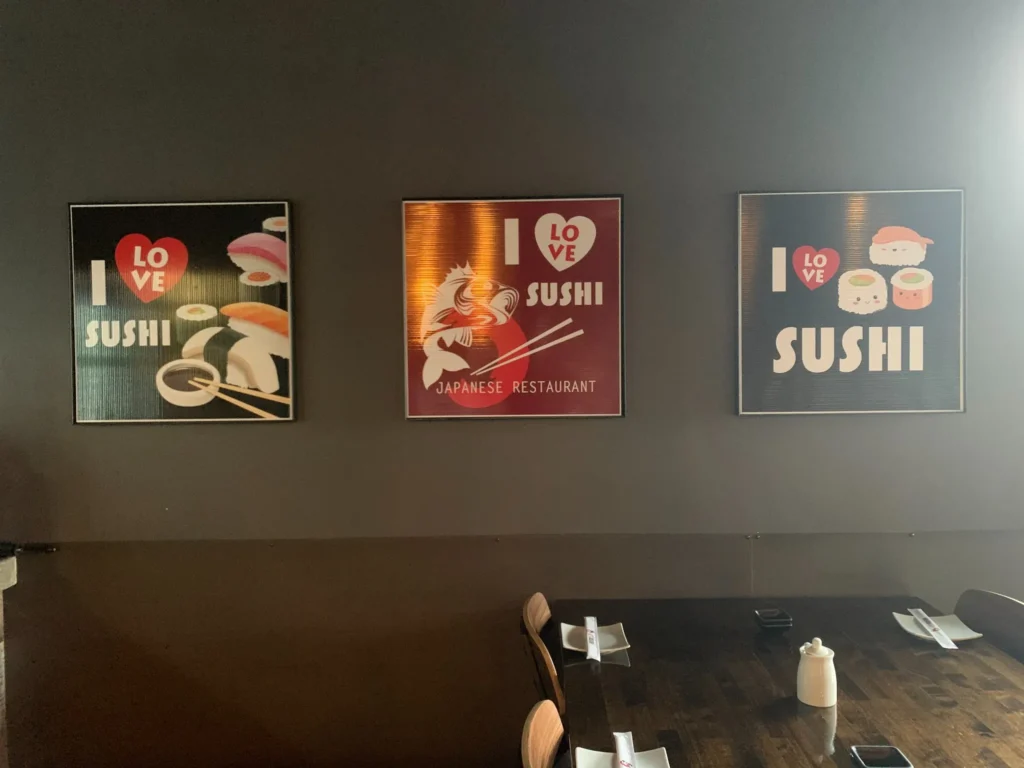 Neonarts Sushi Illustrated Poster in LED for modern neon sign decor
