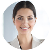 Professional female client smiling in Neonarts testimonial