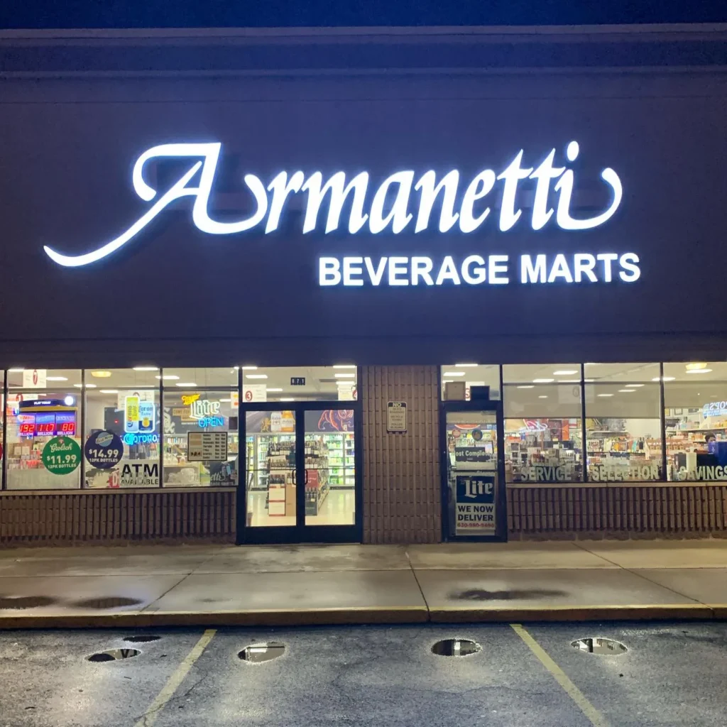 Neon sign in image featuring neonarts beverage store light up sign